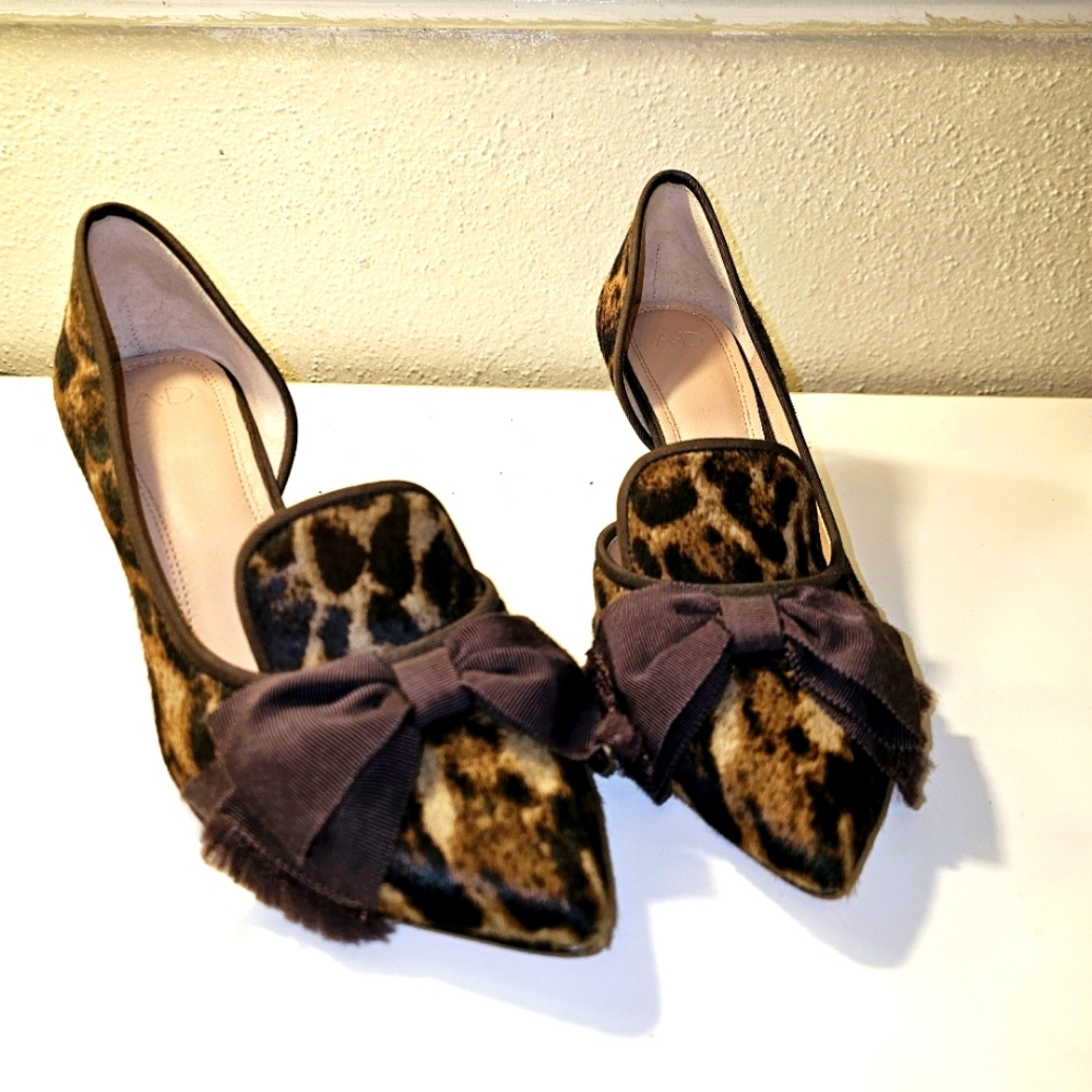 AD and Daughters Calf Hide Leopard Kitten Heel